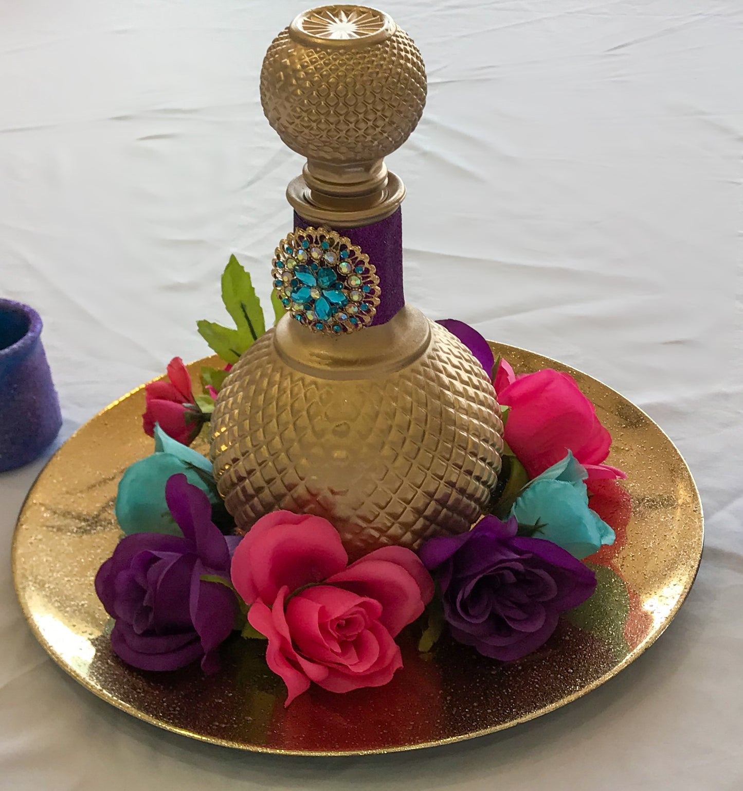 Genie Bottle Glass Centerpiece