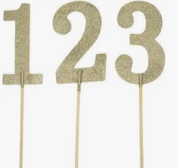 Gold Glitter Numbers