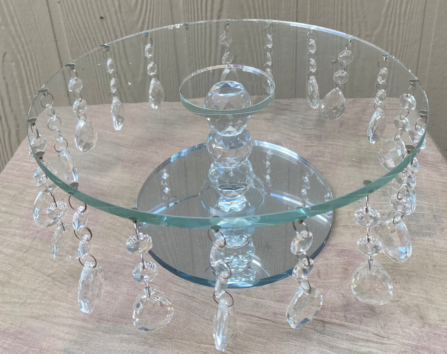 Glass Crystal Cake Stand (Rental)