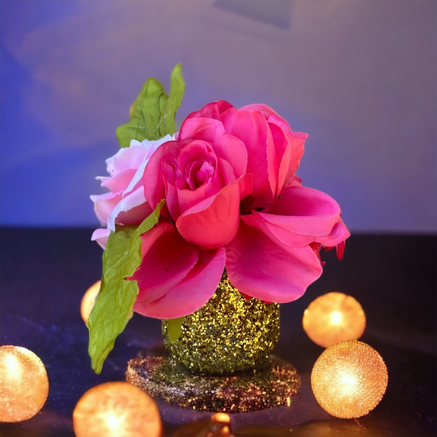 Mini Rose Glitter Vase