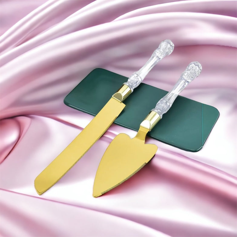 Faux Crystal Cake Knife & Server