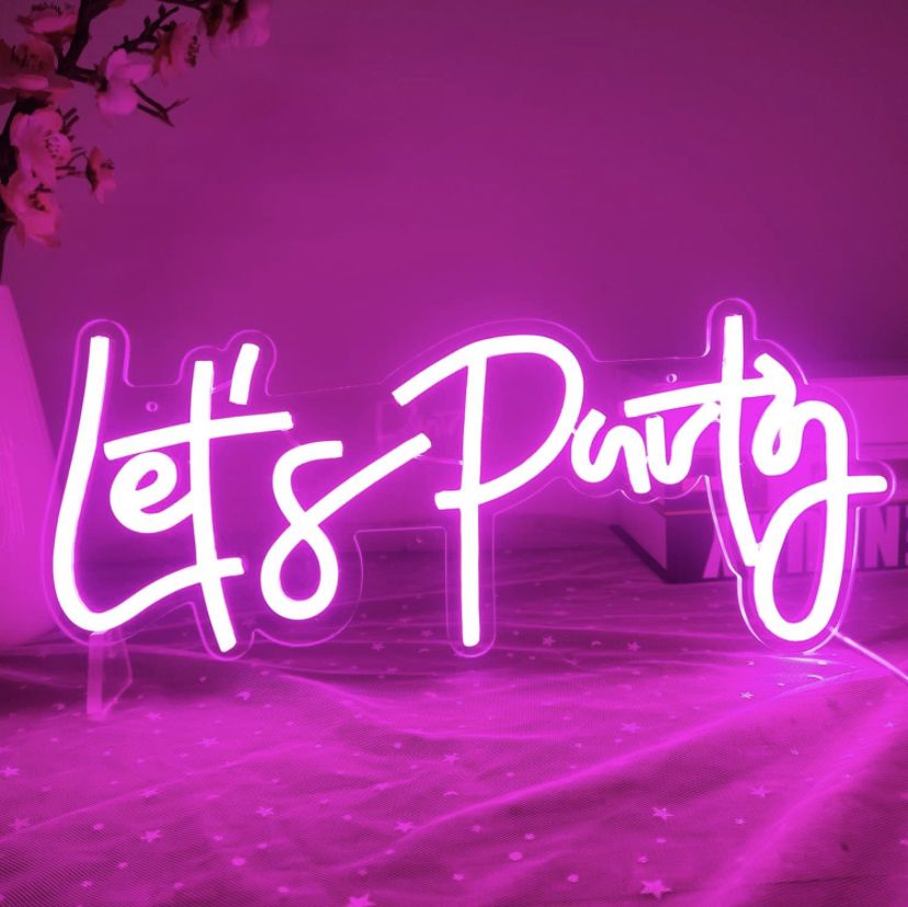 Pink Neon Party Sign